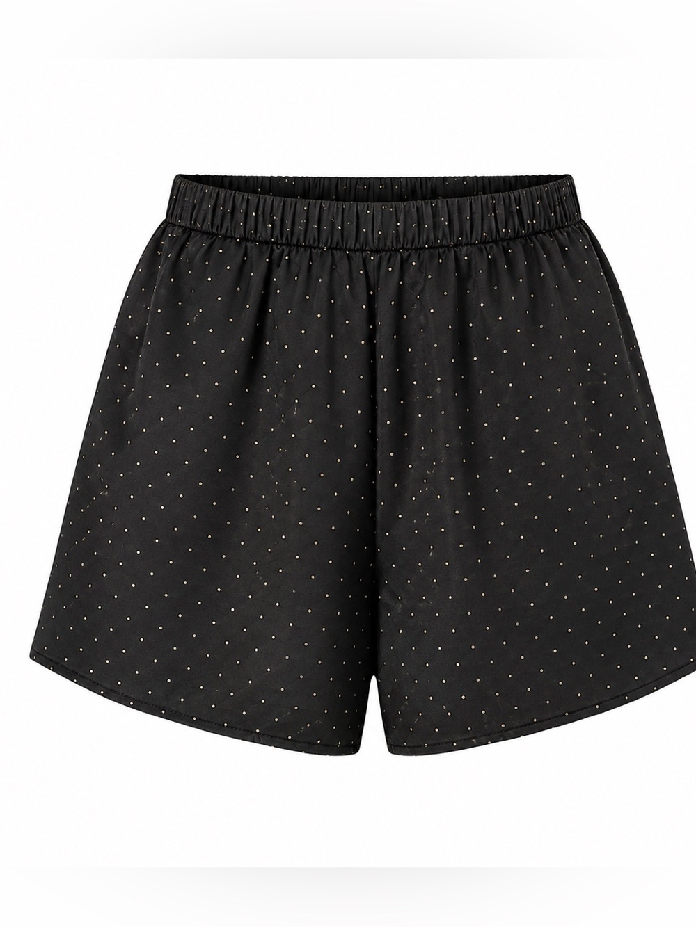 Lilac + London Women’s XXL Black Gold Polka Dot Satin Lounge Pajama Shorts